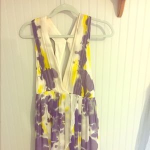 Alice & Olivia Abstract Yellow & Purple Mini Dress